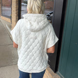 Bone Oversized Quilted Zip Hoodie Vest Outerwear - Vest RAE MODE