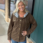 Tobacco Check Plaid Snap Shacket Outerwear- Jackets HEM & THREAD