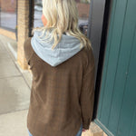 Tobacco Check Plaid Snap Shacket Outerwear- Jackets HEM & THREAD