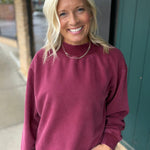 Ashford Zinfandel Mockneck Sweatshirt Top - Sweatshirt THREAD & SUPPLY