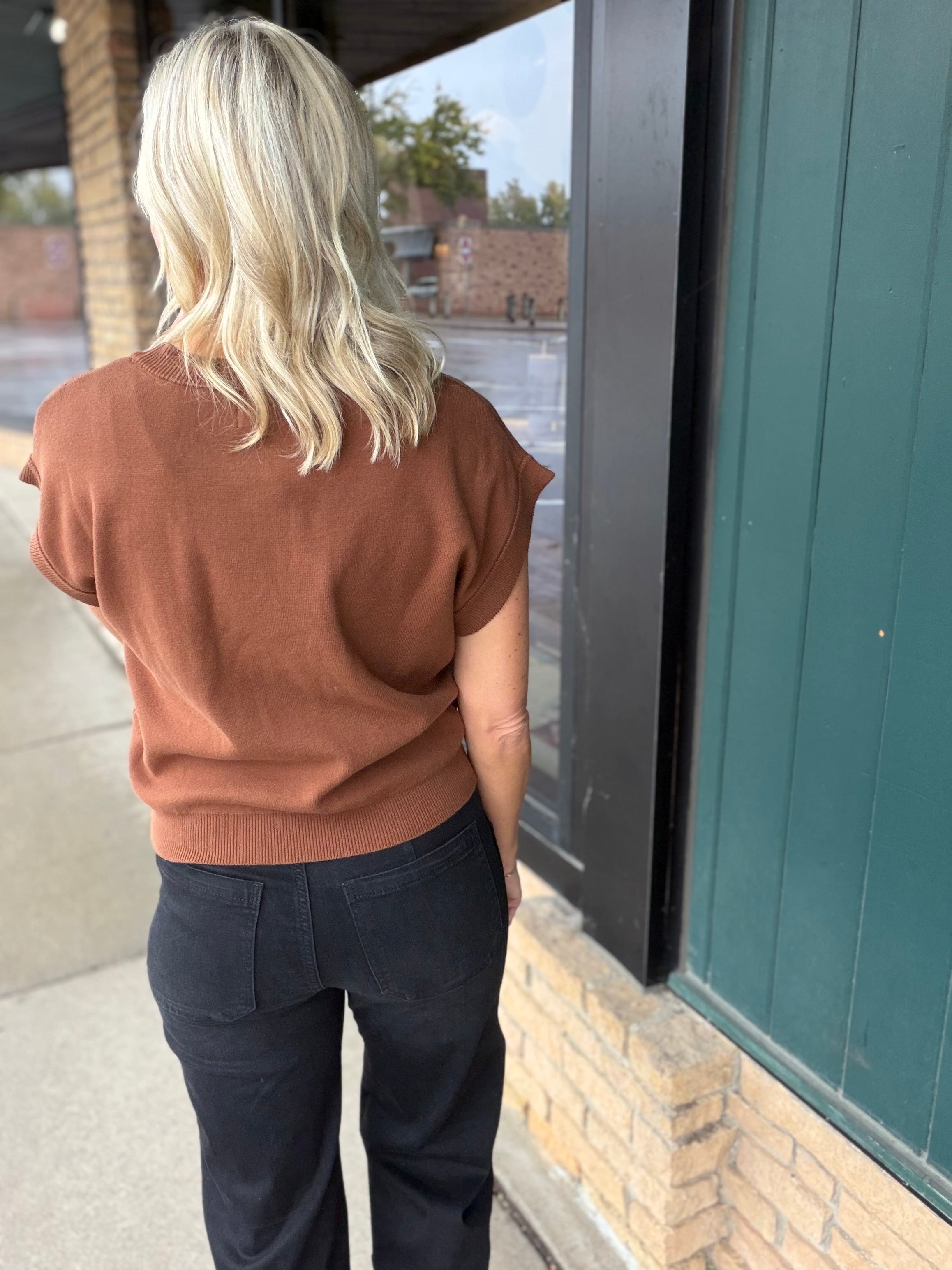 Espresso Button-Front Sweater Vest Top - Sweater IN FEBRUARY