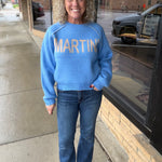 Ice Blue Martini Sweater Top - Sweater HEM & THREAD