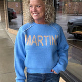 Ice Blue Martini Sweater Top - Sweater HEM & THREAD