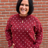 Red Snowflake Sweater Top - Sweater POL