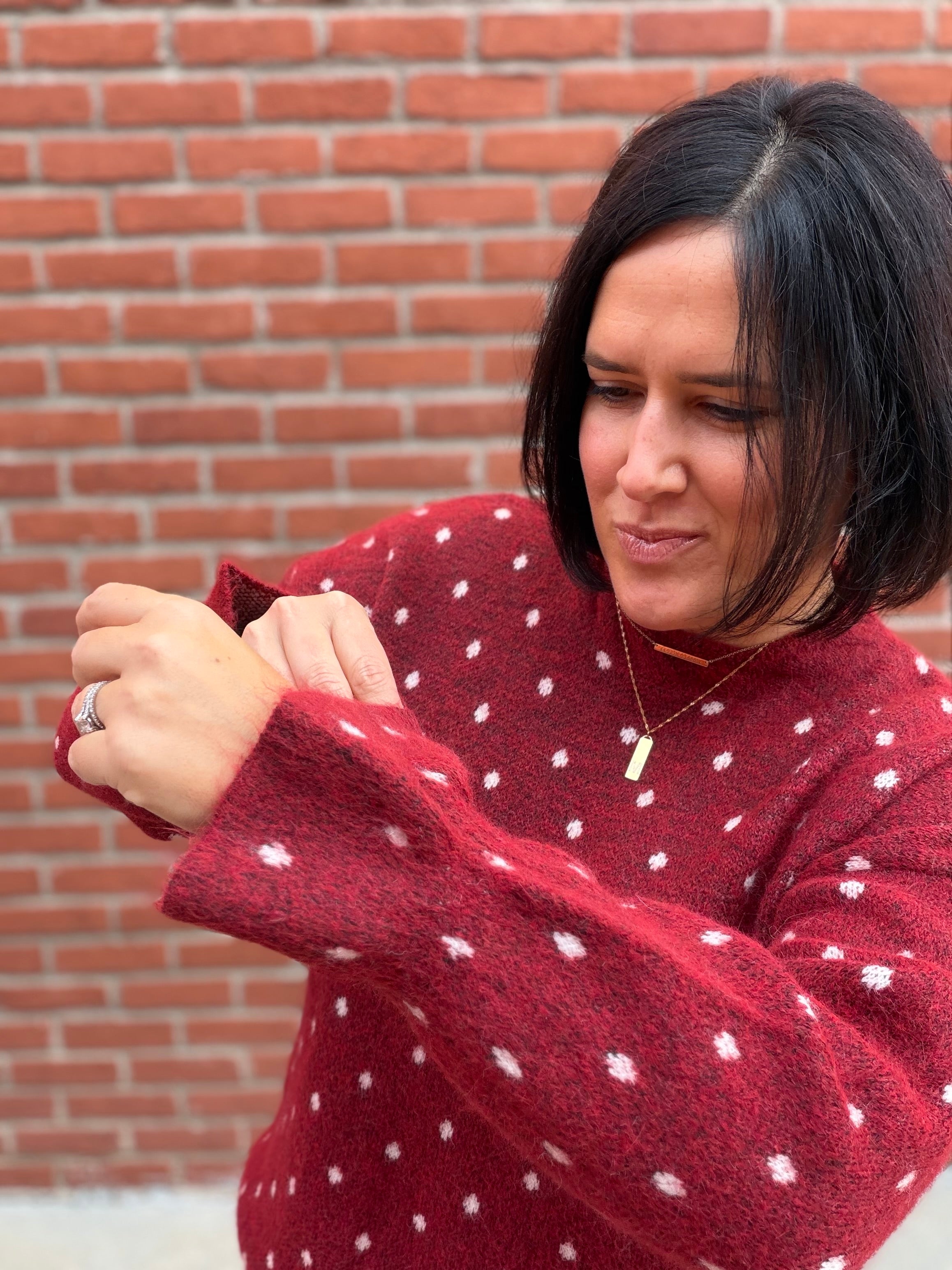 Red Snowflake Sweater Top - Sweater POL