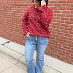 Red Snowflake Sweater Top - Sweater POL