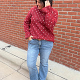 Red Snowflake Sweater Top - Sweater POL