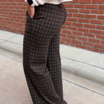 Brown Checkered Dress Pants Bottom- Pants FATE by LFD