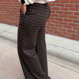 Brown Checkered Dress Pants Bottom- Pants FATE by LFD