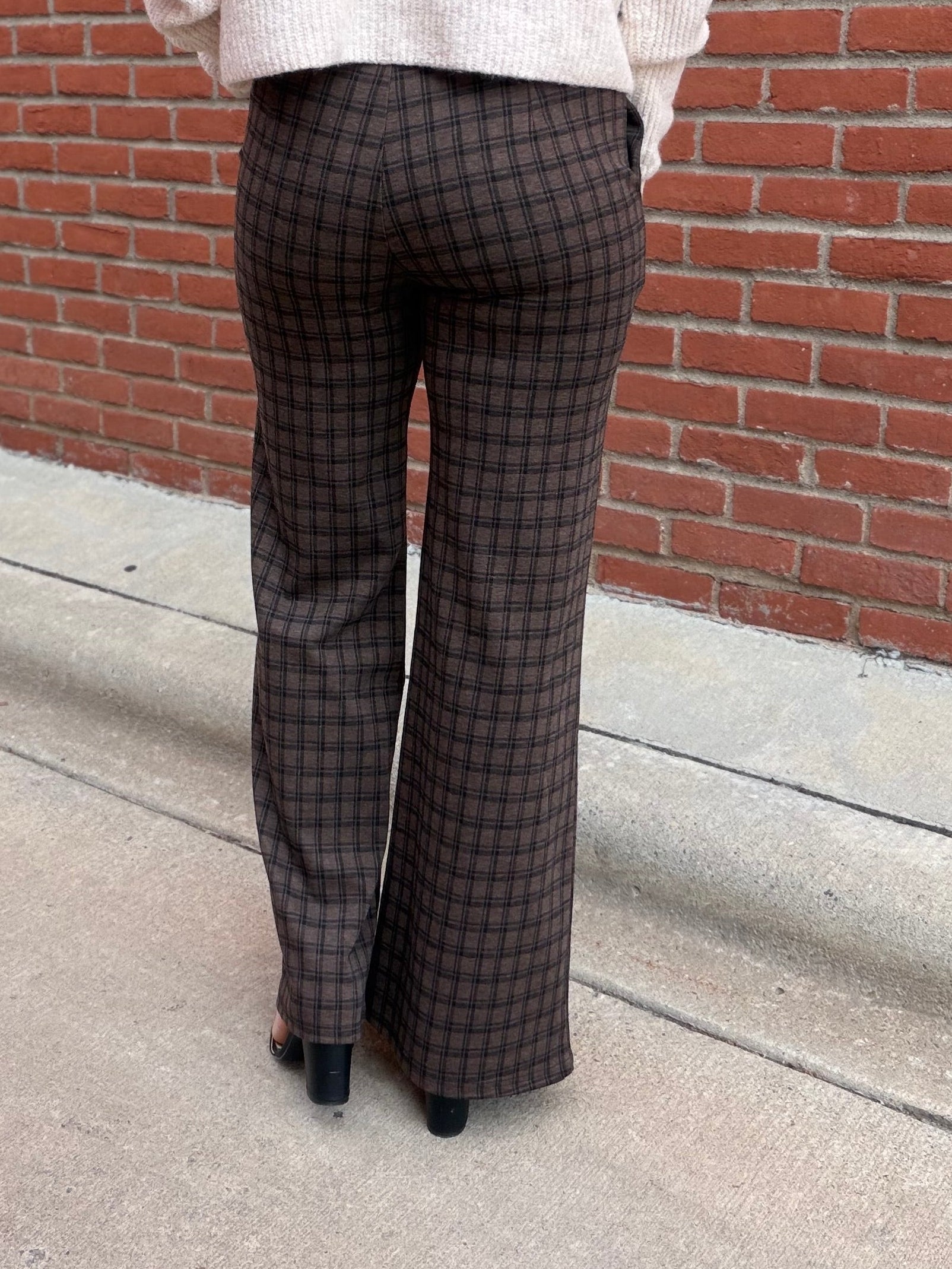 Brown Checkered Dress Pants Bottom- Pants FATE by LFD