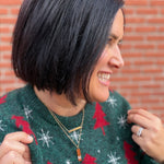 Green Christmas Tree & Snowflake Sweater Top - Sweater POL