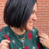 Green Christmas Tree & Snowflake Sweater Top - Sweater POL