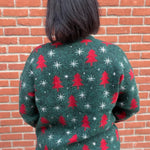 Green Christmas Tree & Snowflake Sweater Top - Sweater POL