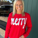 Red Merry & White Sweater Top - Sweater PANACHE