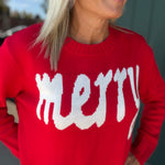 Red Merry & White Sweater Top - Sweater PANACHE