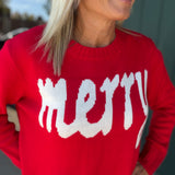 Red Merry & White Sweater Top - Sweater PANACHE