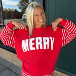 Striped Merry Cloud Knit Top Tops- Long Sleeve TRES BIEN