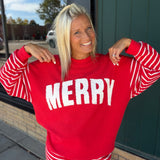 Striped Merry Cloud Knit Top Tops- Long Sleeve TRES BIEN