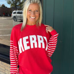 Striped Merry Cloud Knit Top Tops- Long Sleeve TRES BIEN