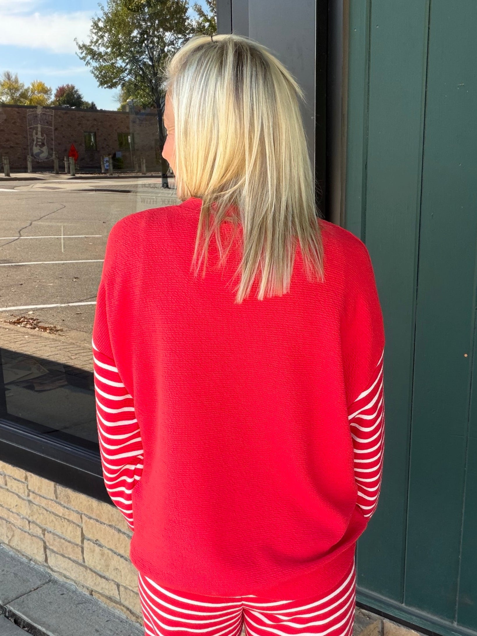 Striped Merry Cloud Knit Top Tops- Long Sleeve TRES BIEN