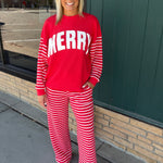 Sailor Stripe Cloud Knit Drawstring Pants Bottoms - Pants TRES BIEN