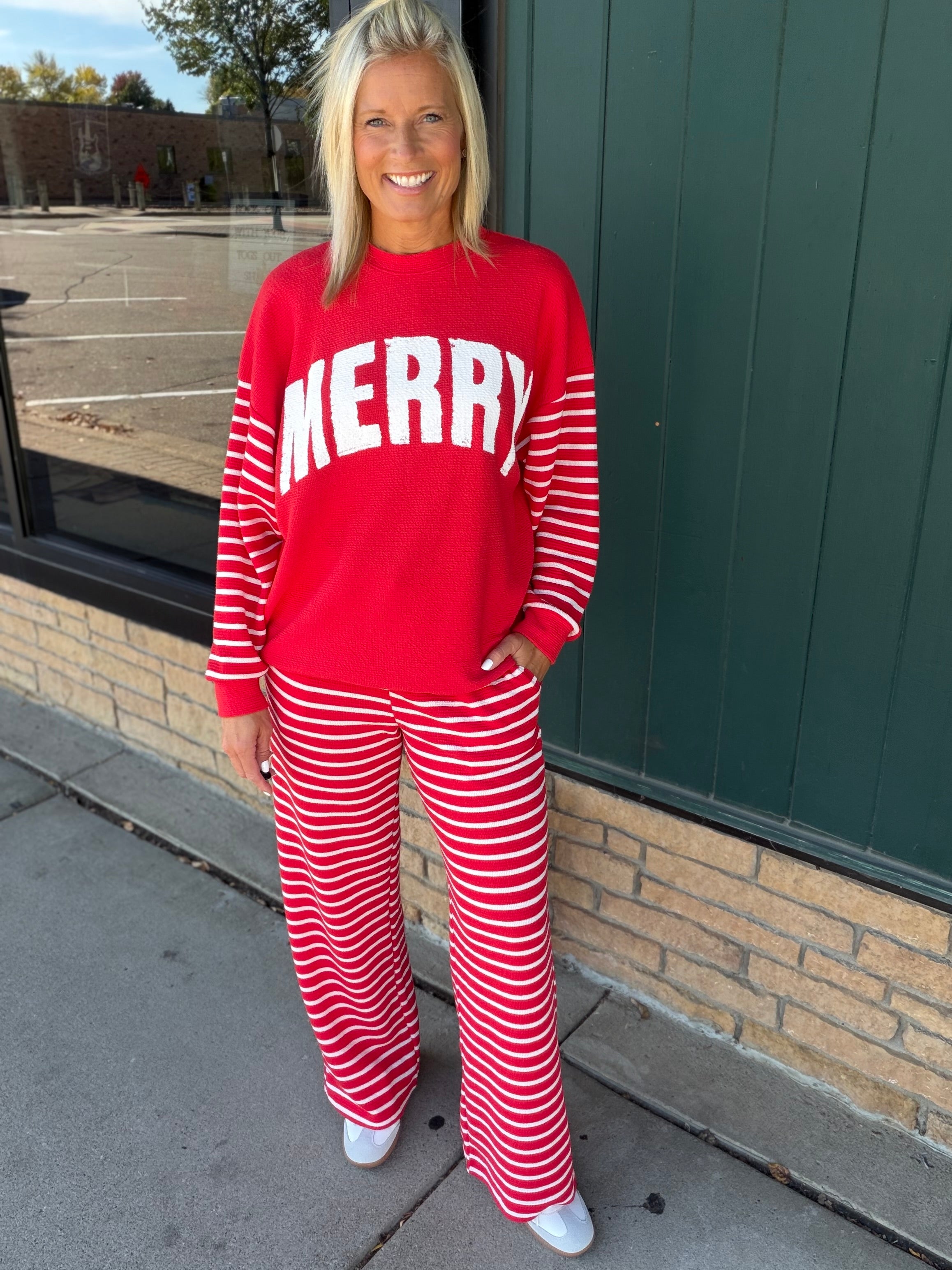Sailor Stripe Cloud Knit Drawstring Pants Bottoms - Pants TRES BIEN
