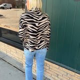 Beige & Black Zebra Print Sweater Top - Sweater THML