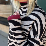 Beige & Black Zebra Print Sweater Top - Sweater THML