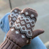 Mocha Patterned Mittens Accessories - Hat PANACHE