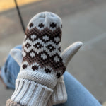 Taupe Patterned Mittens Accessories - Hat PANACHE