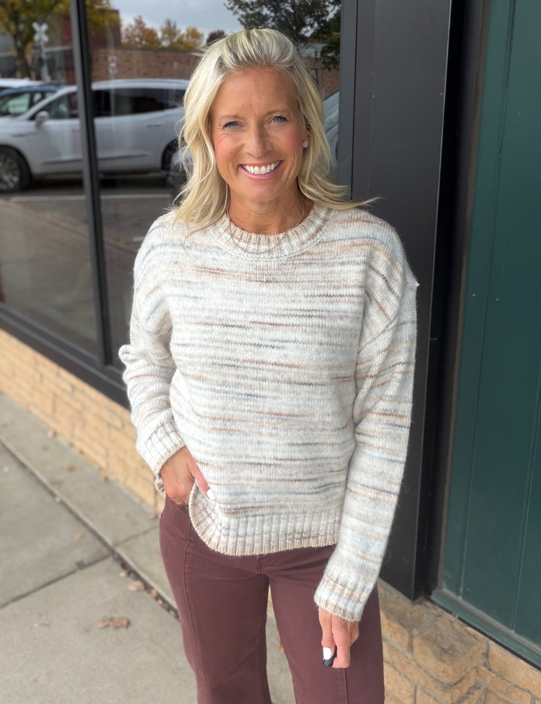 Sand Multi Cassy Sweater Top - Sweater THREAD & SUPPLY