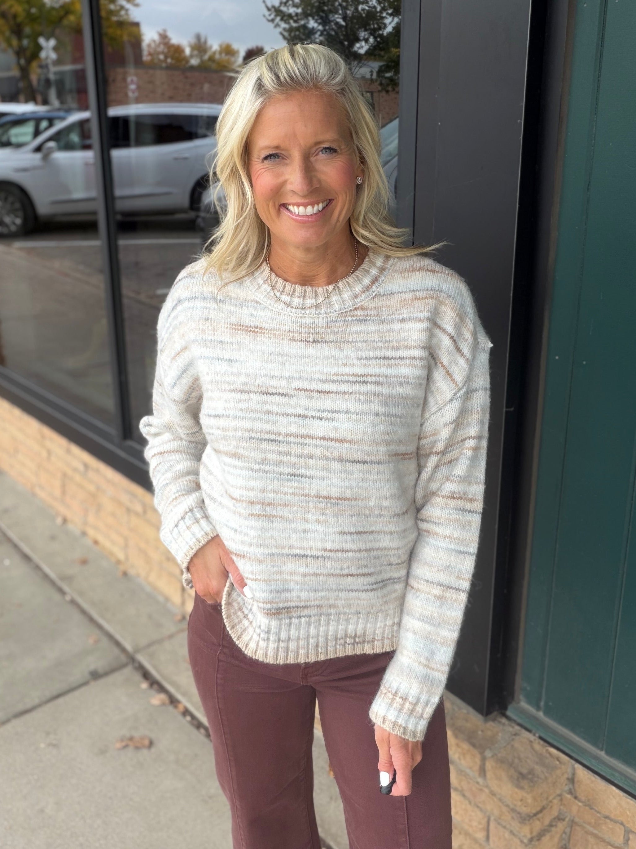 Sand Multi Cassy Sweater Top - Sweater THREAD & SUPPLY