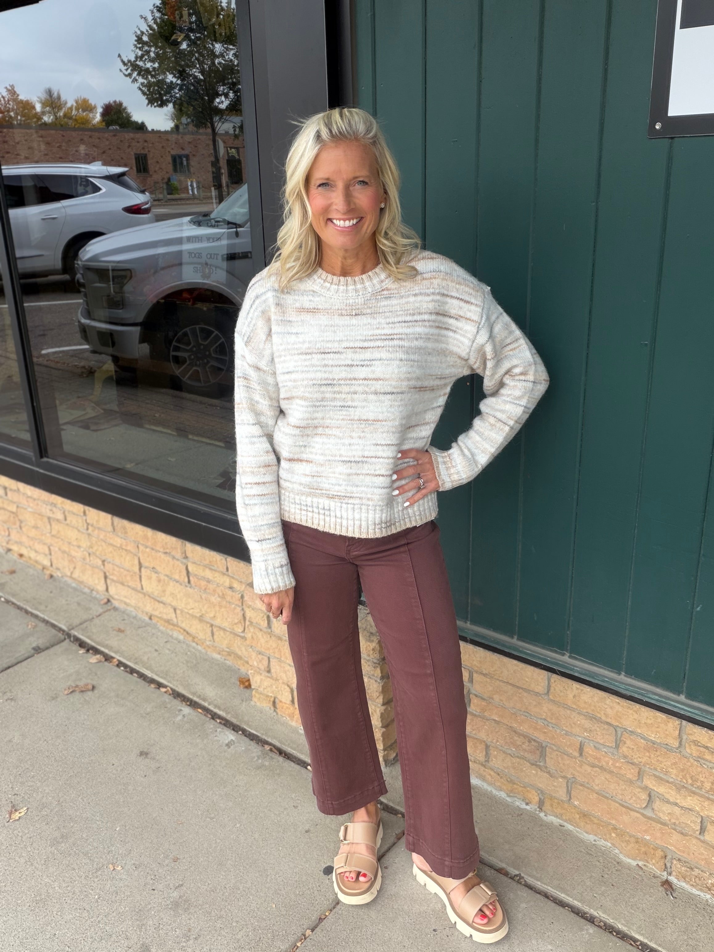 Sand Multi Cassy Sweater Top - Sweater THREAD & SUPPLY