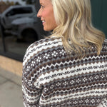 Nisha Fair Isle Crew Neck Cardigan Tops- Cardigans RD Style