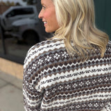 Nisha Fair Isle Crew Neck Cardigan Tops- Cardigans RD Style