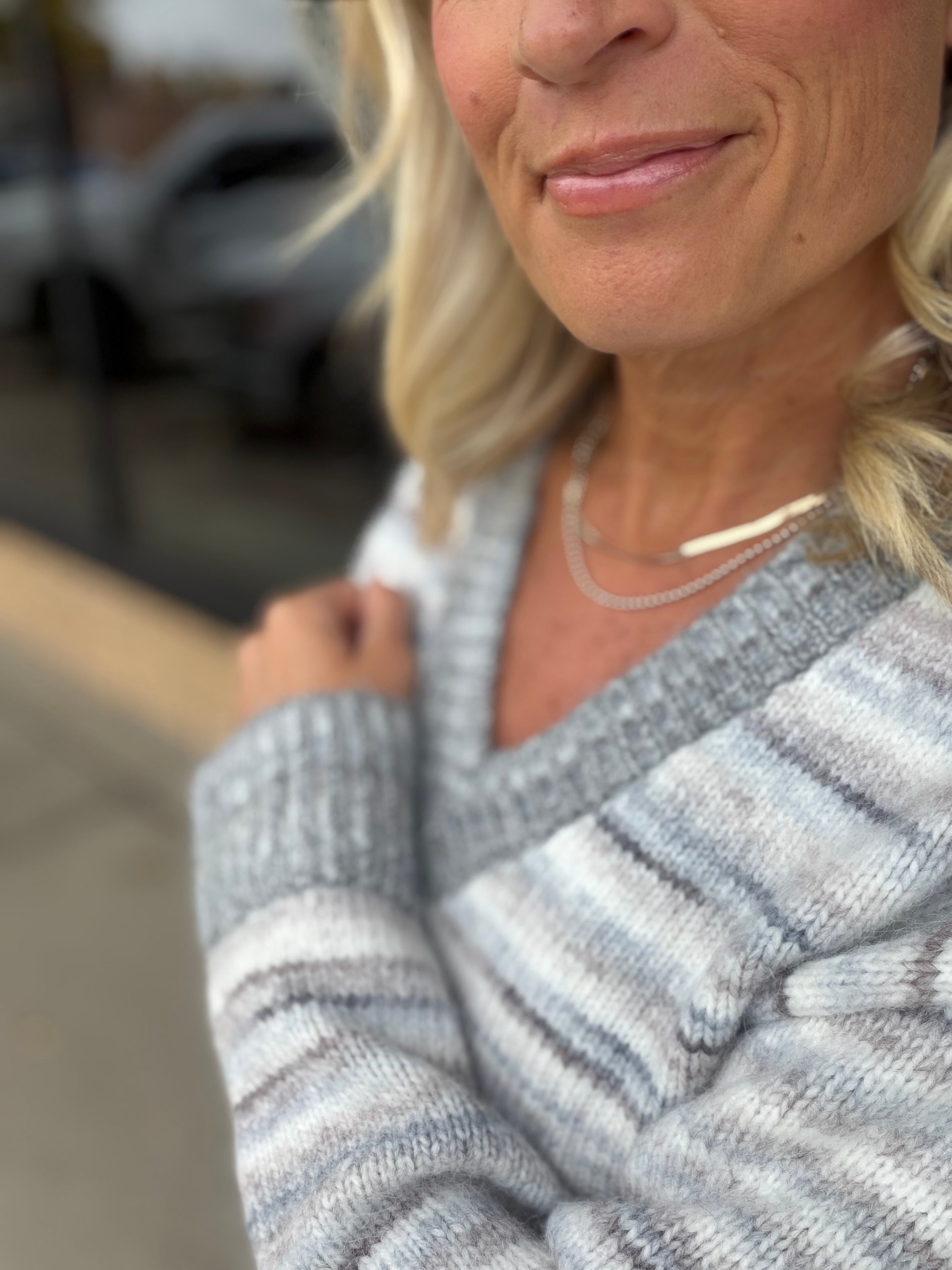 Patsy Grey Multi Sweater Top - Sweater THREAD & SUPPLY
