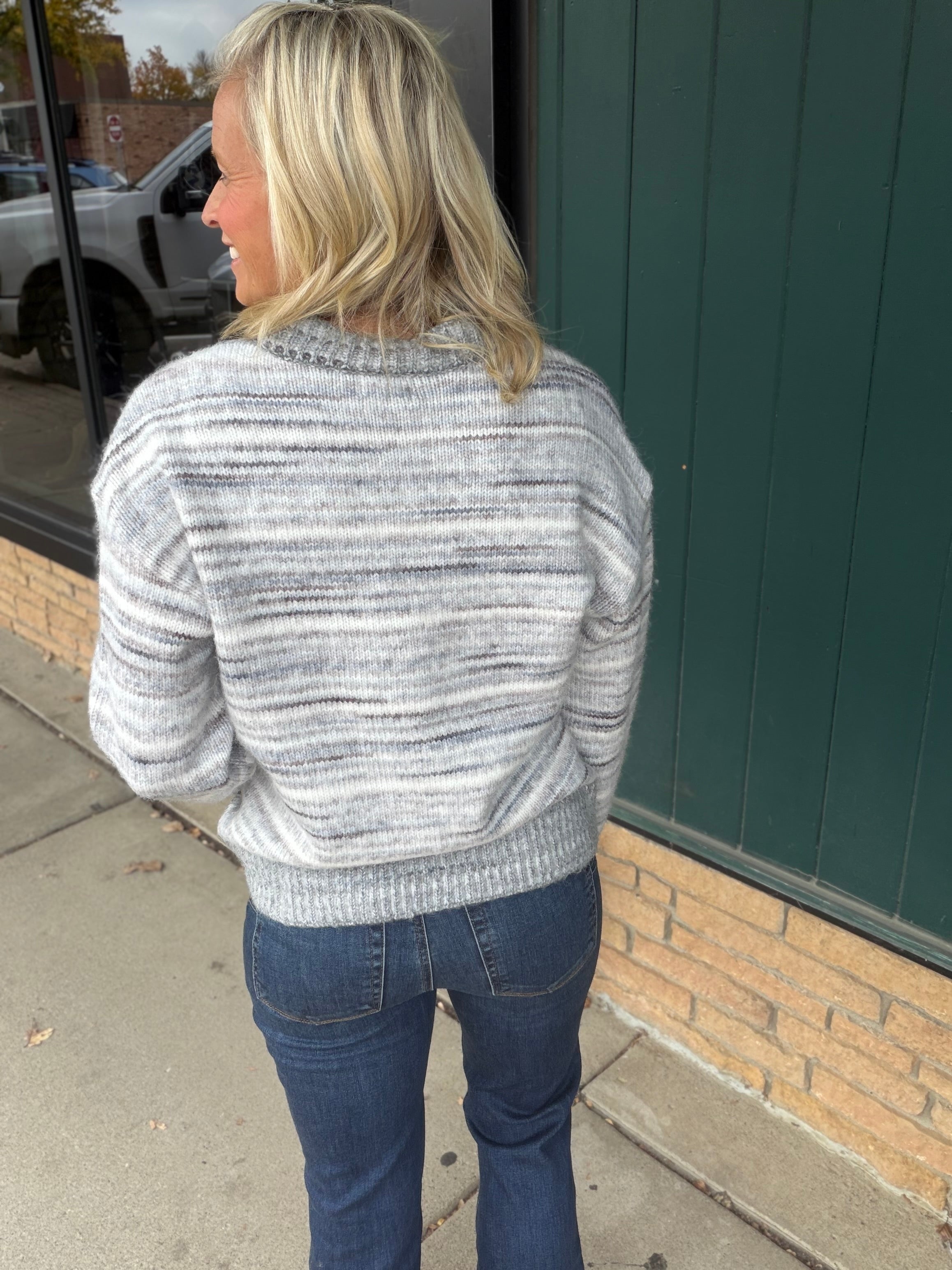Patsy Grey Multi Sweater Top - Sweater THREAD & SUPPLY