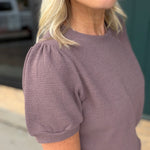 Brown Round Neck Cloud Knit Top Top - Tee TRES BIEN