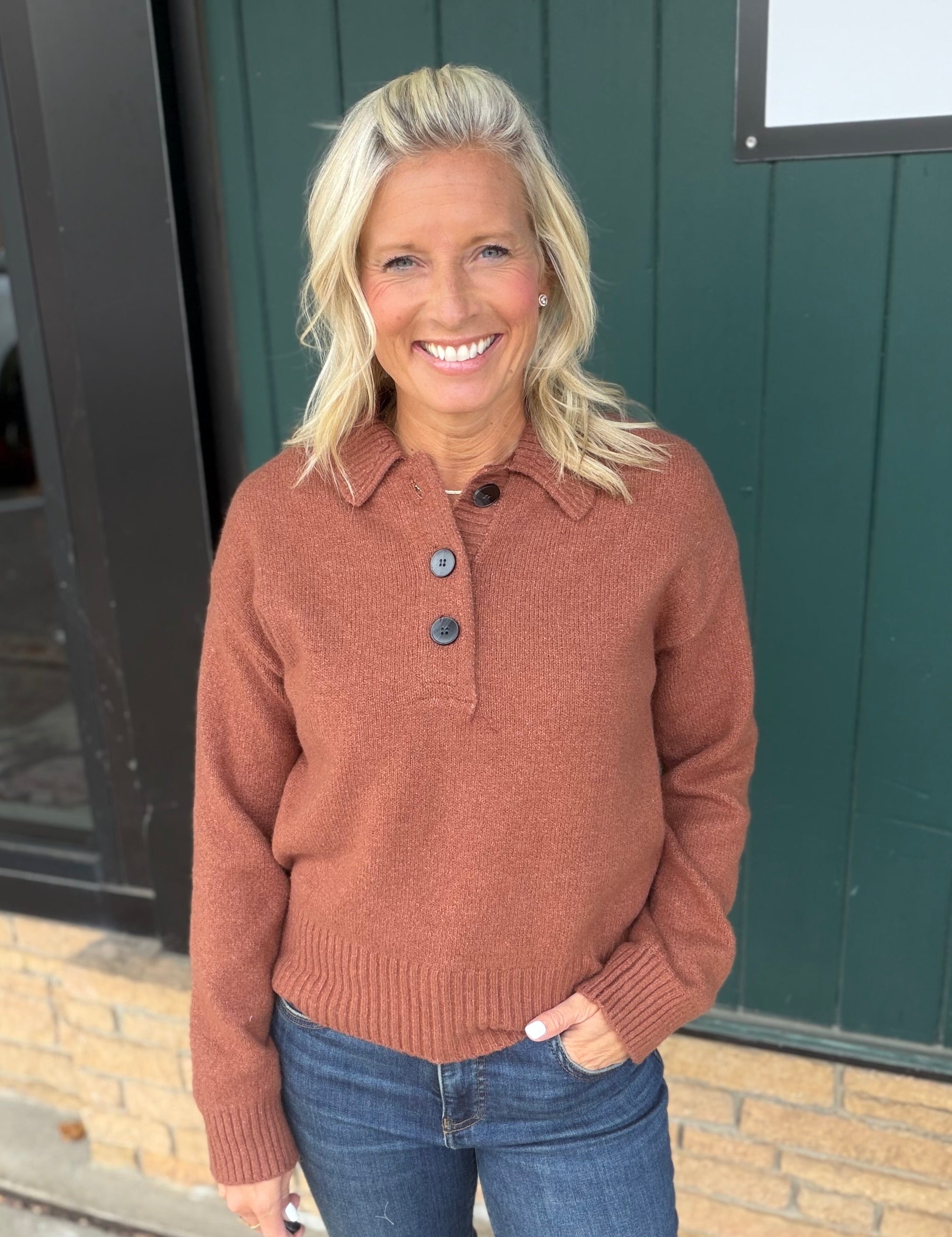 Quinlan Coffee Bean Pullover Tops- Sweaters THREAD & SUPPLY