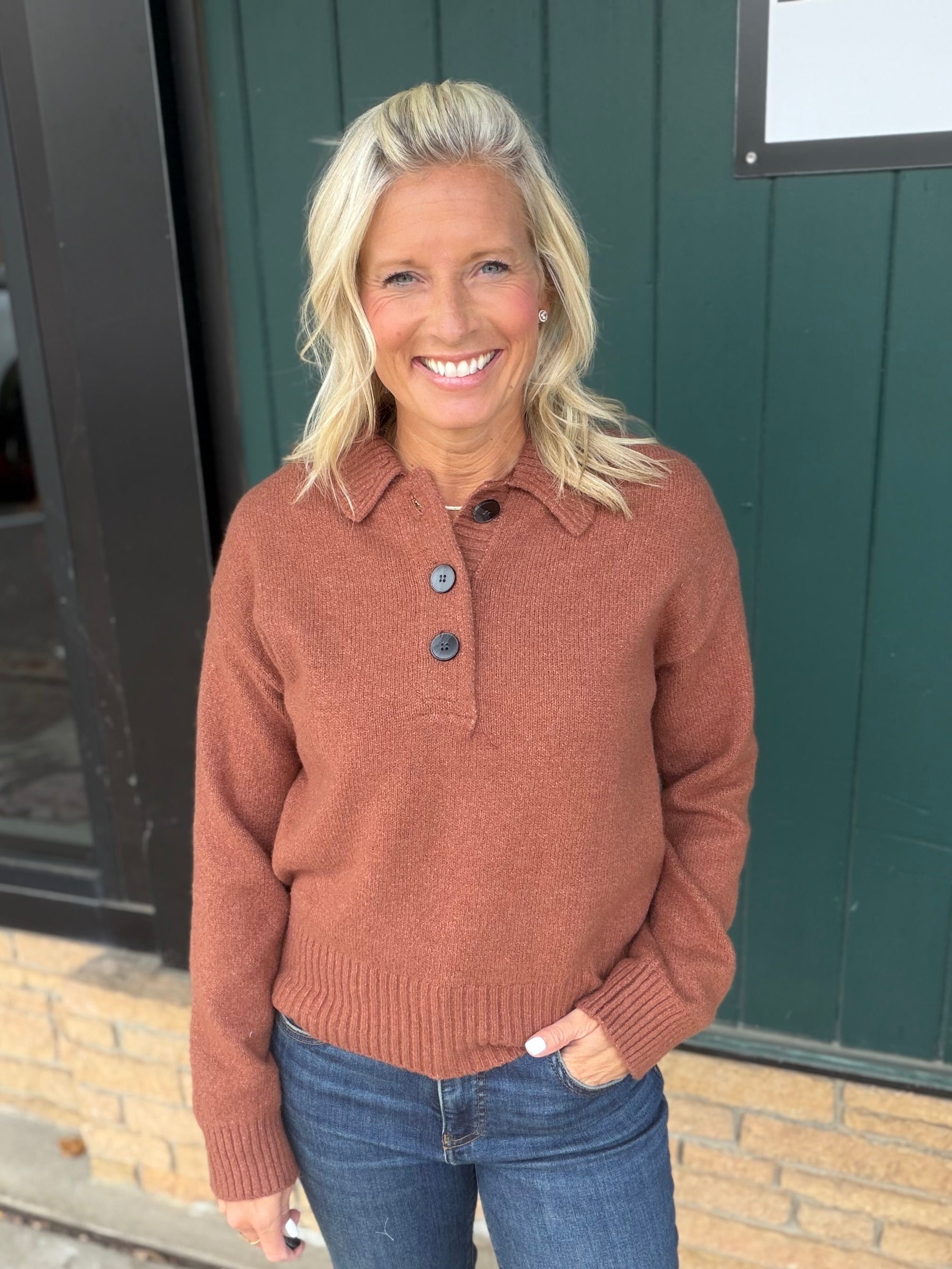 Quinlan Coffee Bean Pullover Tops- Sweaters THREAD & SUPPLY