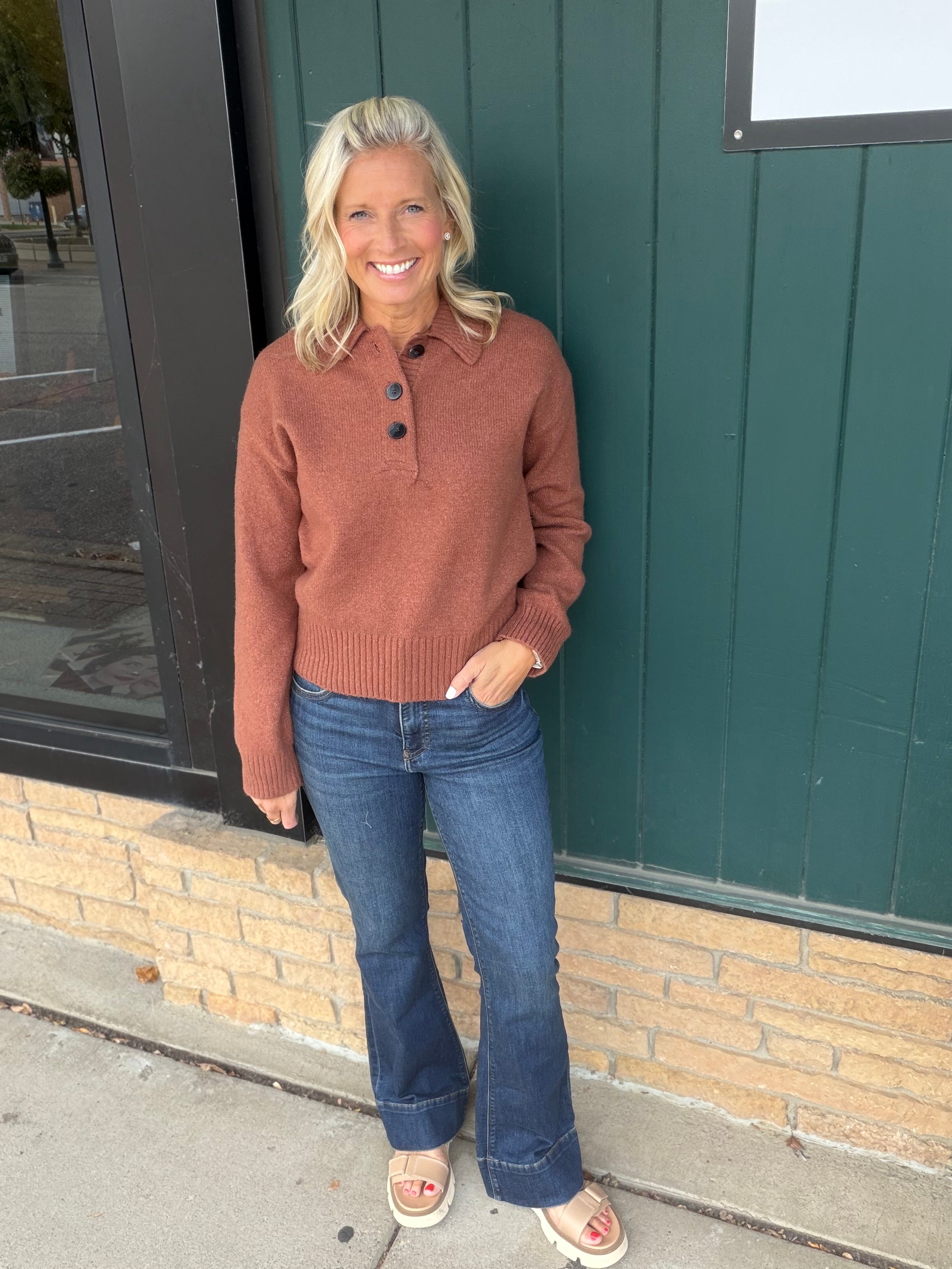 Quinlan Coffee Bean Pullover Tops- Sweaters THREAD & SUPPLY