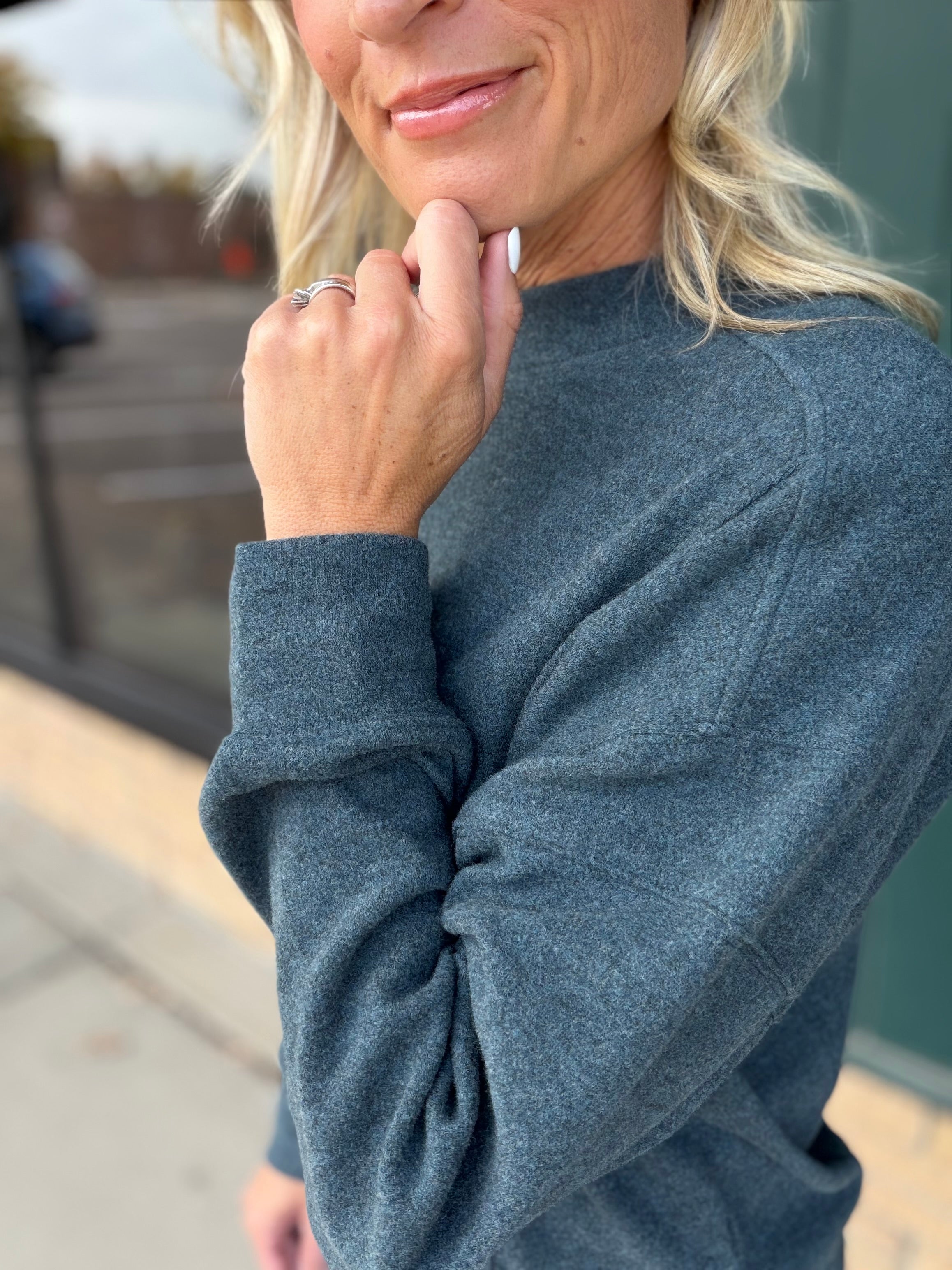 Teal Heather Jasse Top Top - Sweatshirt Thread & Supply