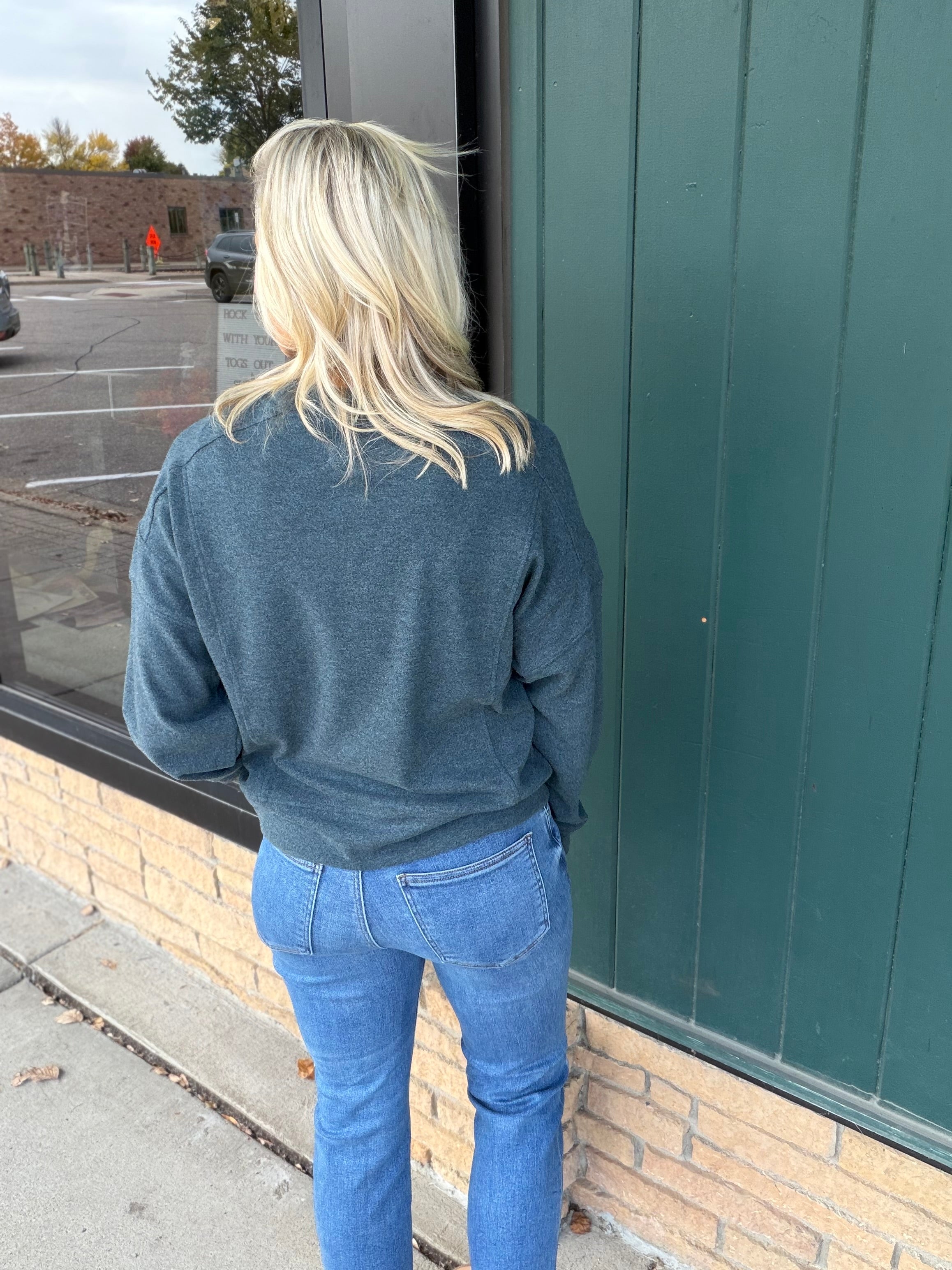 Teal Heather Jasse Top Top - Sweatshirt Thread & Supply