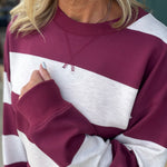 Wine Multi Stripe Stride Top Top - Sweatshirt THREAD & SUPPLY