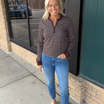 Brown Ivory Stripe Aeris Top Top - Tee THREAD & SUPPLY