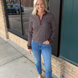 Brown Ivory Stripe Aeris Top Top - Tee THREAD & SUPPLY