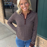 Brown Ivory Stripe Aeris Top Top - Tee THREAD & SUPPLY