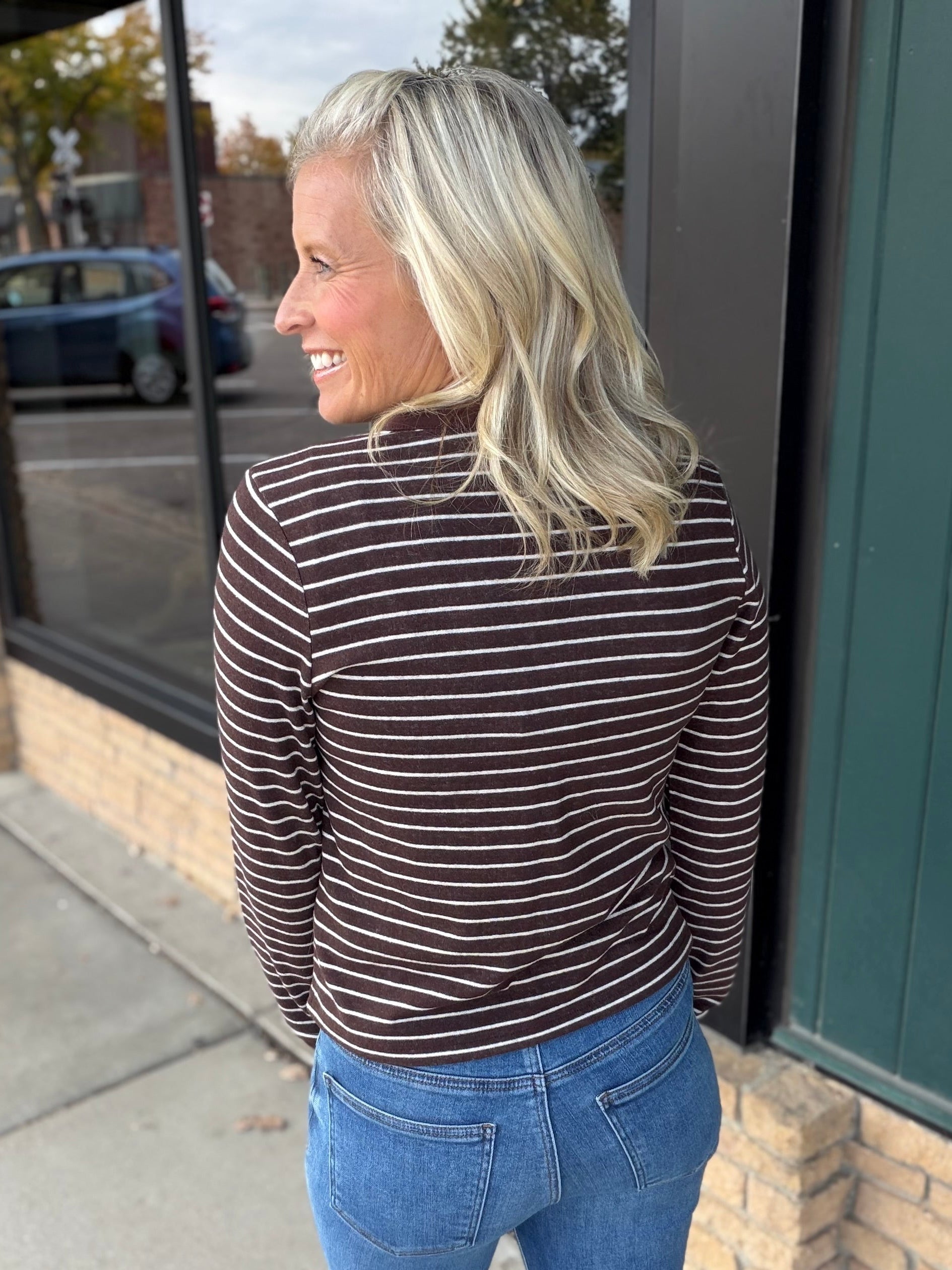 Brown Ivory Stripe Aeris Top Top - Tee THREAD & SUPPLY