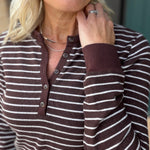Brown Ivory Stripe Aeris Top Top - Tee THREAD & SUPPLY
