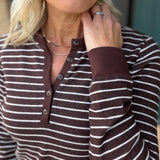 Brown Ivory Stripe Aeris Top Top - Tee THREAD & SUPPLY